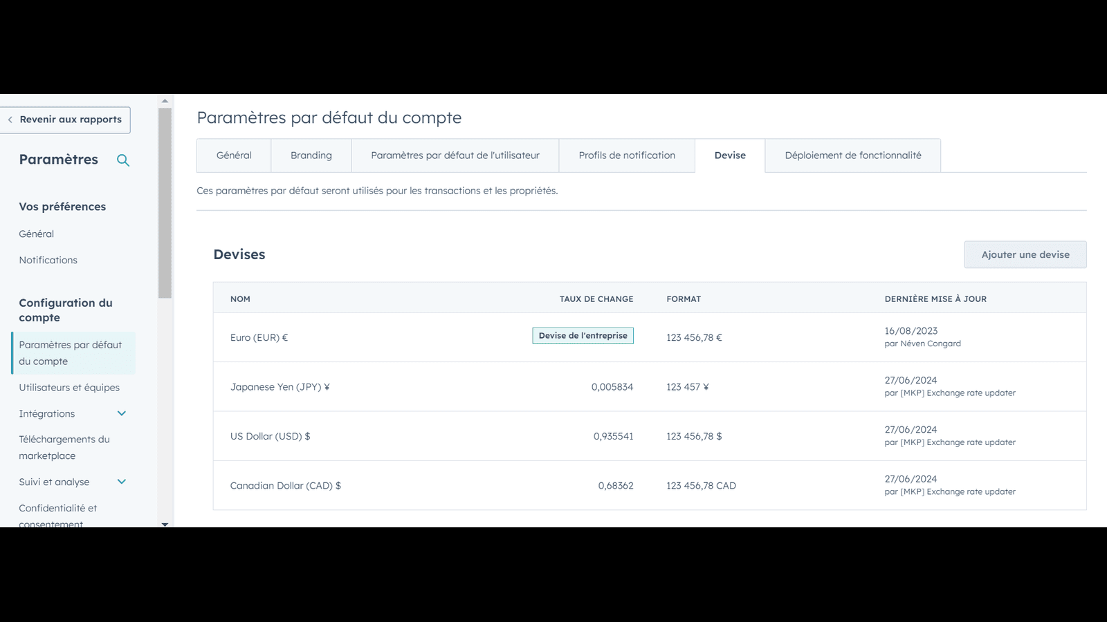 Gestion efficace des devises